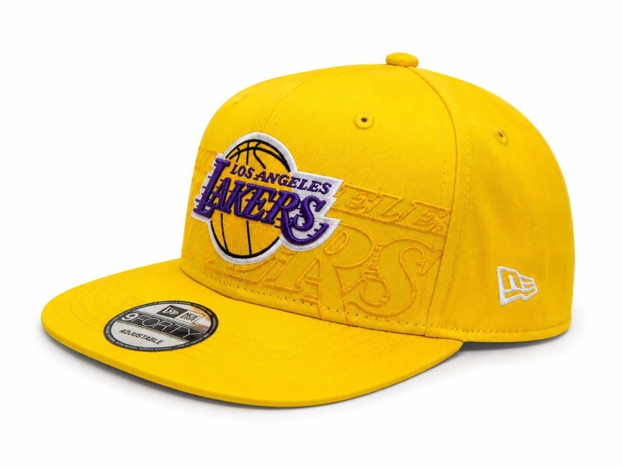 0468b82f-6c94-4896-9b50-243a06a0d5de | AE JERSEY Yellow Los Angeles Lakers baseball cap with a purple Lakers logo embroidered on the front and an adjustable strap. (New Era 9FORTY) Readily identifiable team merchandise.