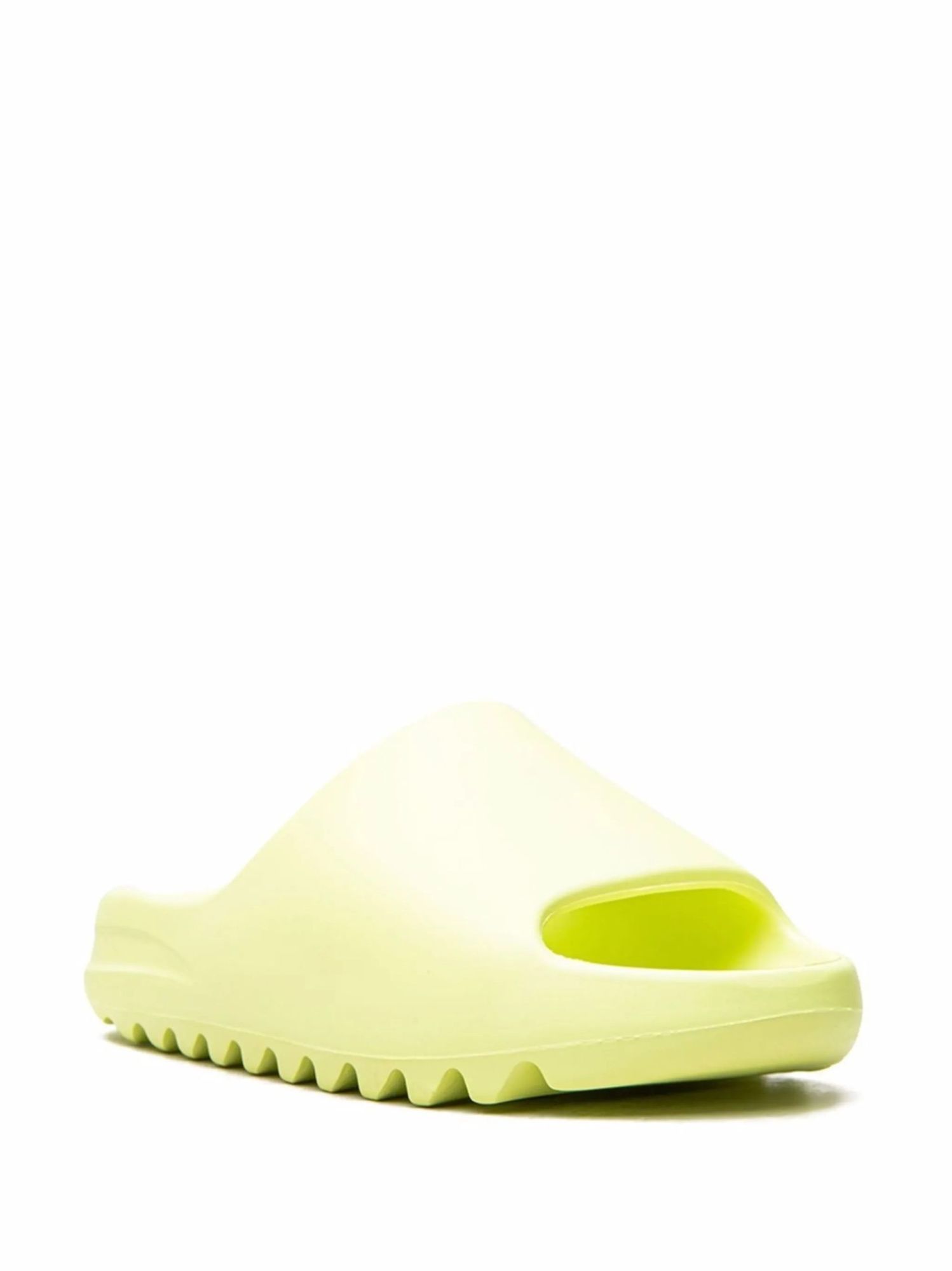 17256945_35857077_2048 | AE JERSEY Pale yellow clogs with open heel and perforated strap, side view on white background