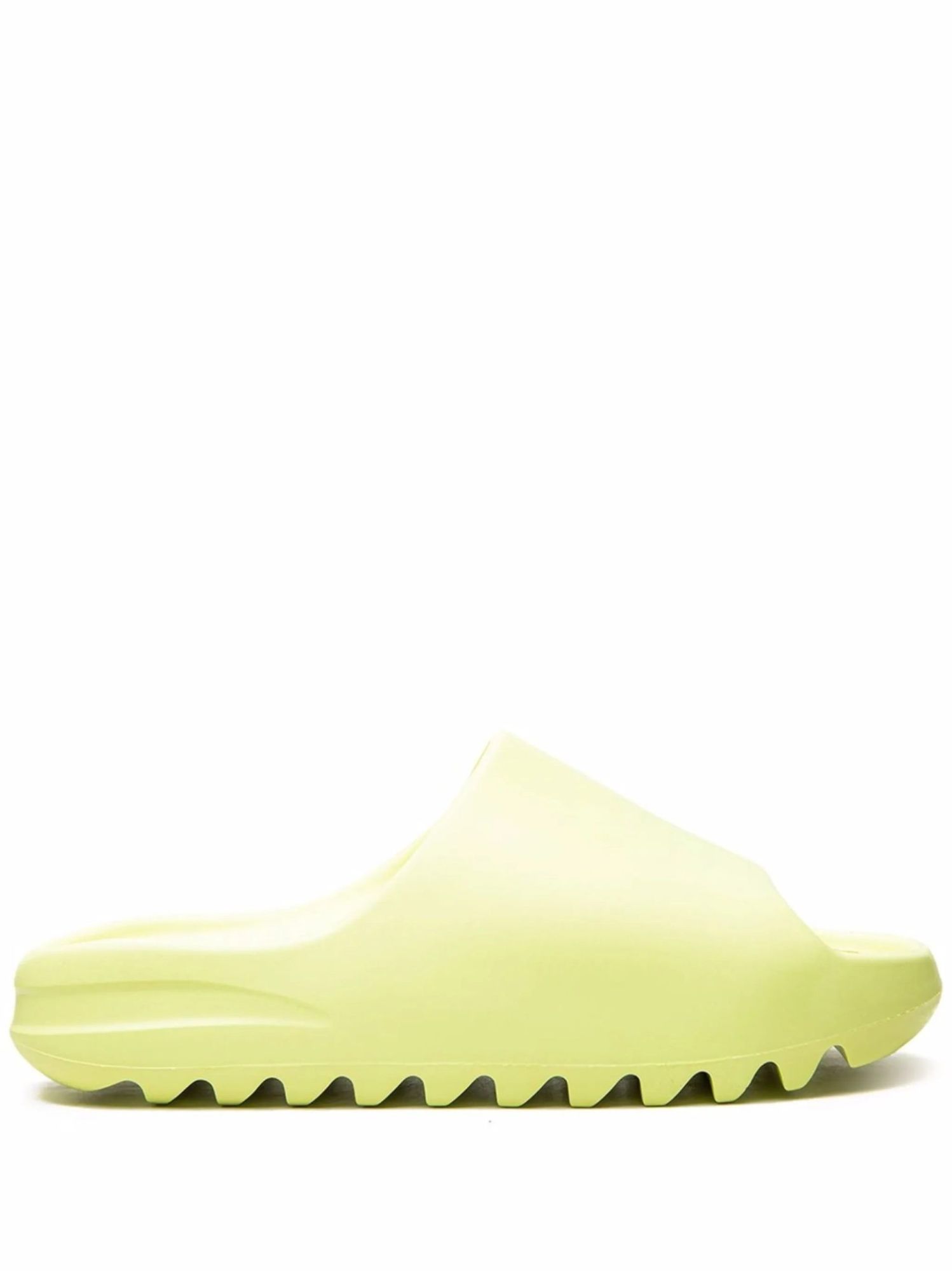 17256945_35857082_2048 | AE JERSEY Lime-green rubber clog shown from the side with a thick, jagged sole and wavy tread pattern.