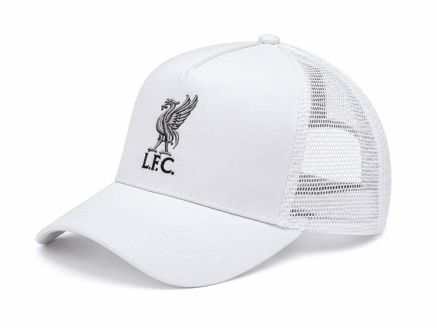 1ECE114D-BDC7-403F-ACEF-1DF02A8BA84A | AE JERSEY White baseball cap with a black embroidered L.F.C. crest on the front panel and a white mesh back.
