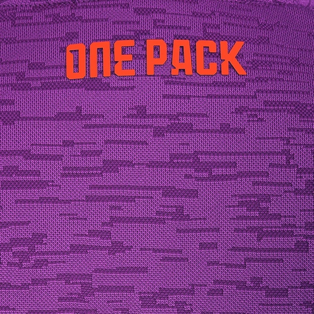 3DPRB3tAPEfTnhl | AE JERSEY Purple textured fabric with orange 'ONE PACK' lettering at the top area.