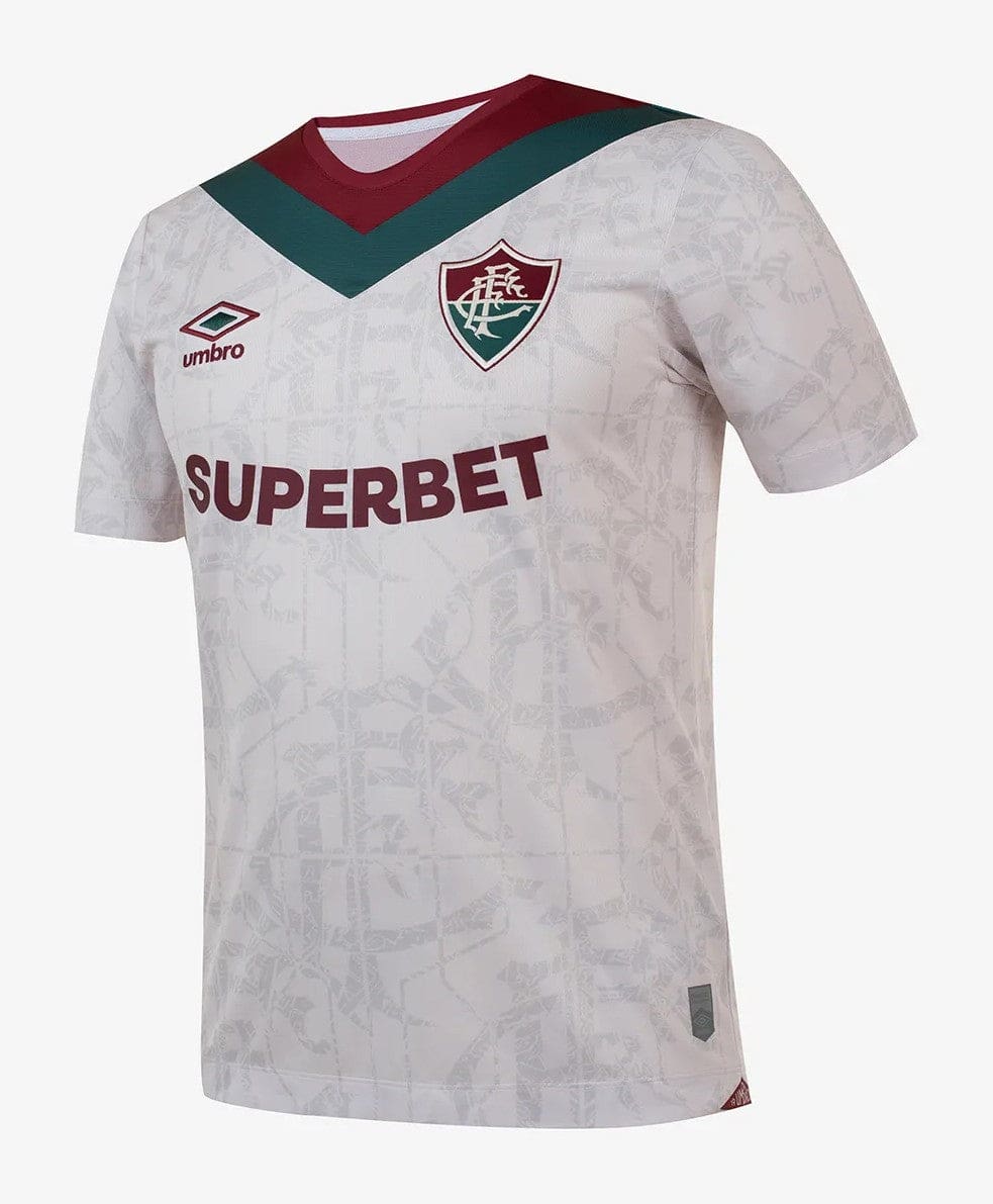 6cDBDlyVjgLzjXE | AE JERSEY White soccer jersey with a green and burgundy chevron neckline, team crest on the left chest, and 'SUPERBET' across the front.