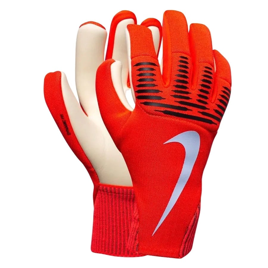 92859009e97eea51b6de36da29f2995a | AE JERSEY Red goalkeeper gloves with white palm, black grip lines, and a white Nike swoosh.
