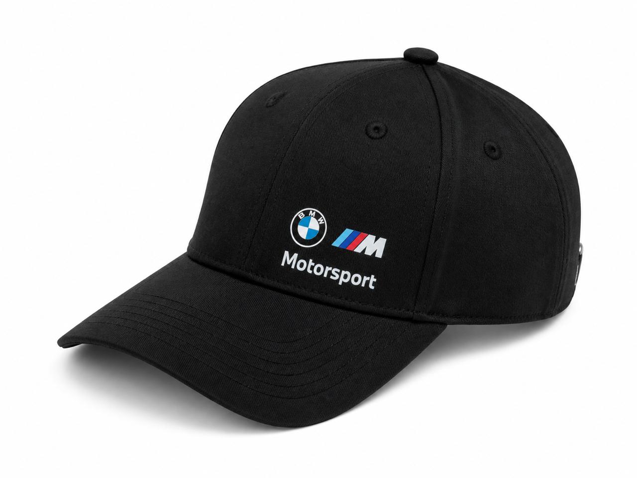 92d20f58-59b6-4581-9d7b-916b0ac90fc8 | AE JERSEY Black baseball cap with BMW Motorsport logo on the front.