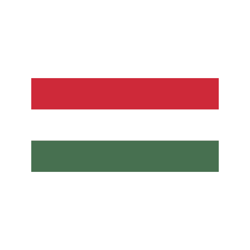 Two horizontal bars on a white background: red bar above a green bar with a white gap between them.