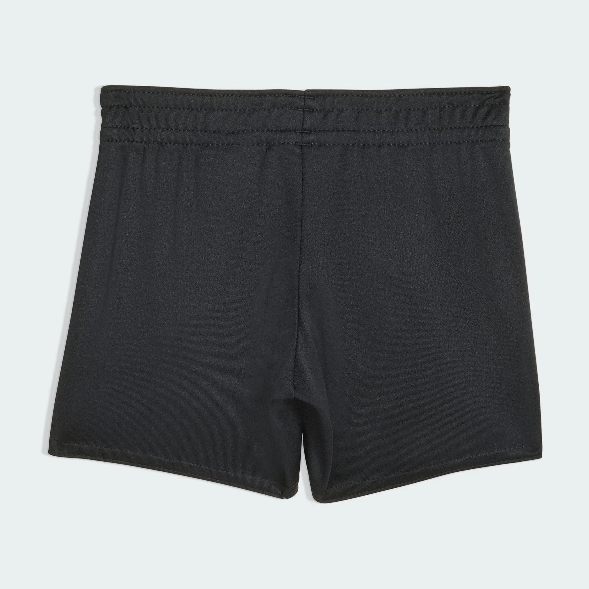 JV6462_Bbp_Flat_eCom-lowres | AE JERSEY Black shorts shown from the waist to mid-thigh, front view, lightweight fabric and elastic waistband visible