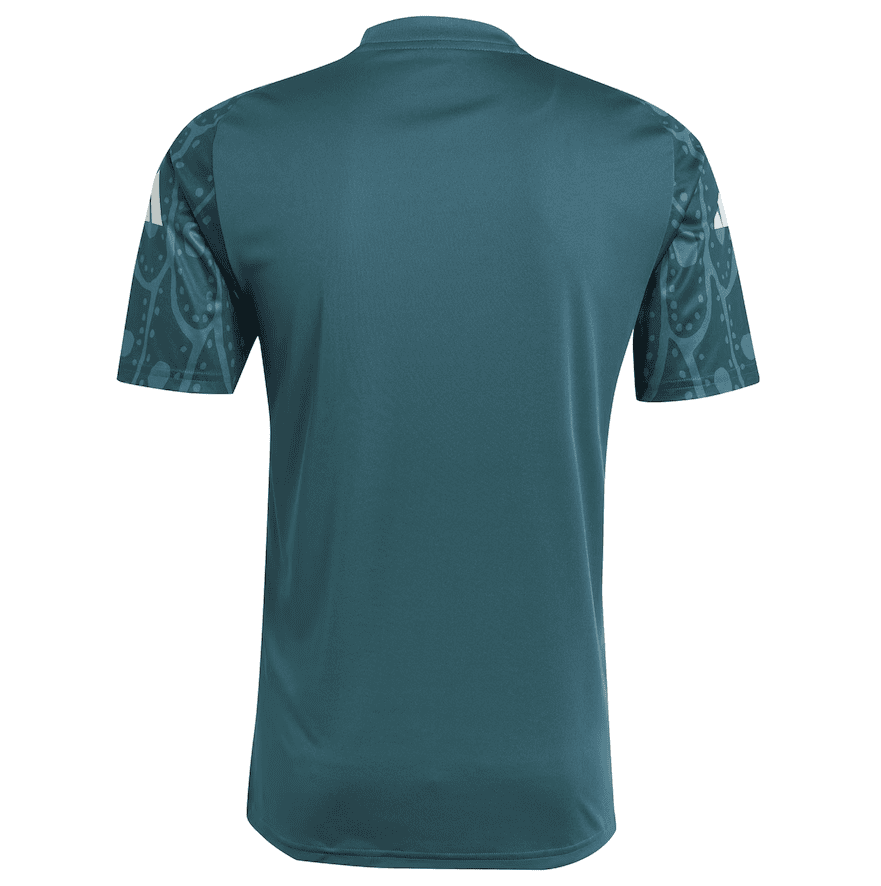 Screenshot2024-08-11234505 | AE JERSEY Teal sports jersey shown from the back with patterned dark sleeves and a curved hem.