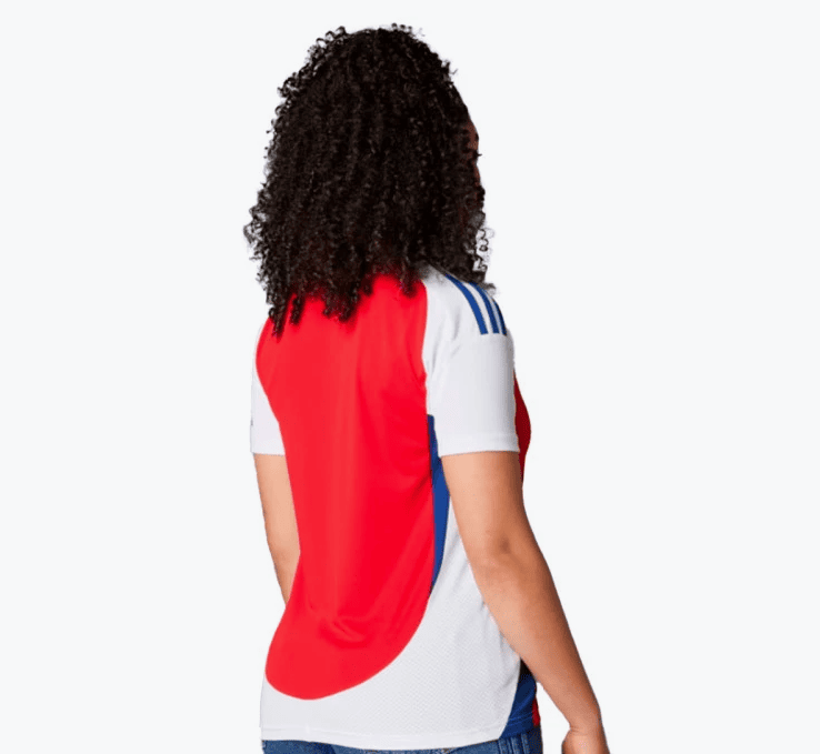 Screenshot_2024-07-26_184037 | AE JERSEY Person wearing a red and white sports jersey seen from behind, with curly hair.