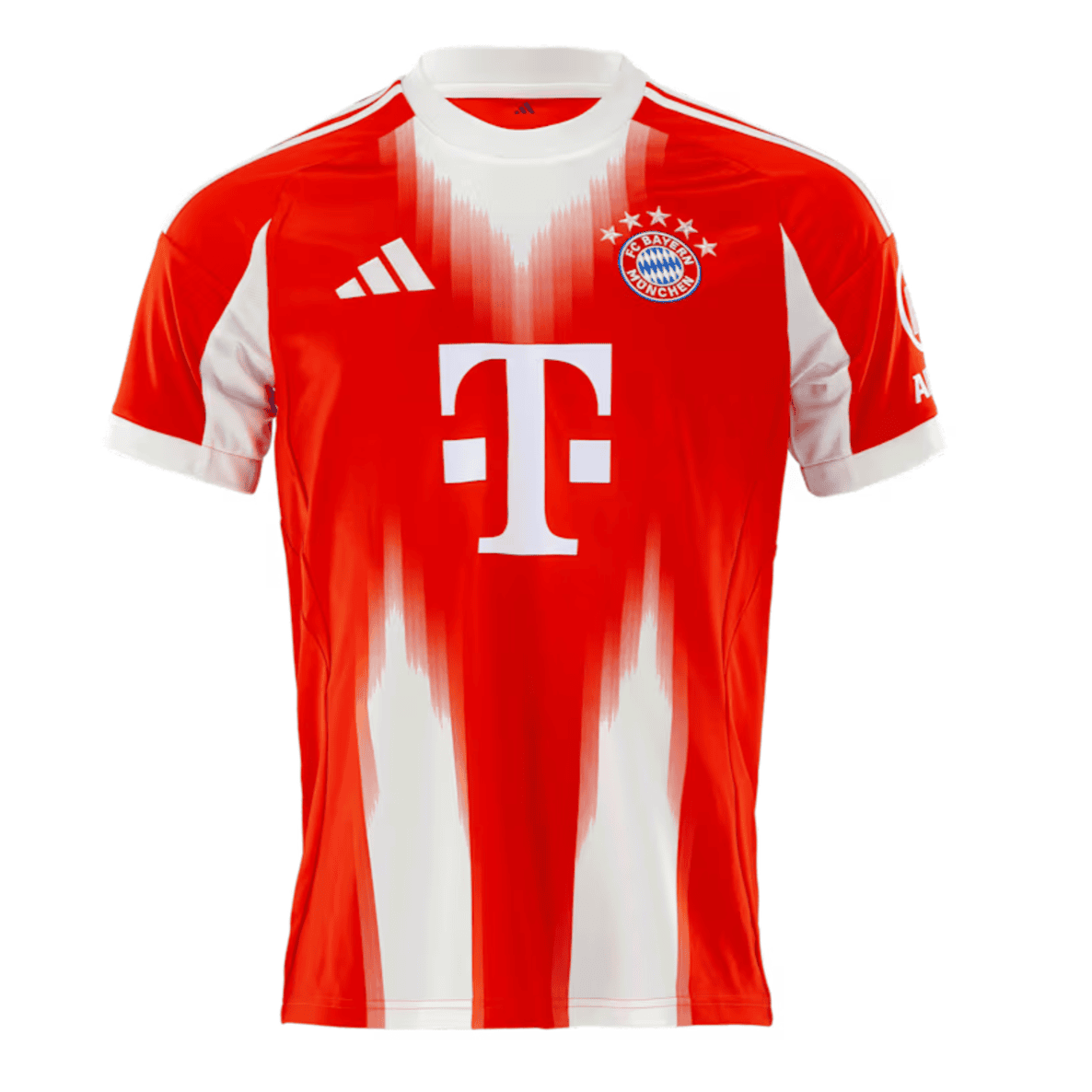 Screenshot_2025-06-23_191547 | AE JERSEY FC Bayern Munich home soccer jersey in red with white vertical patterns and club crest on the chest.