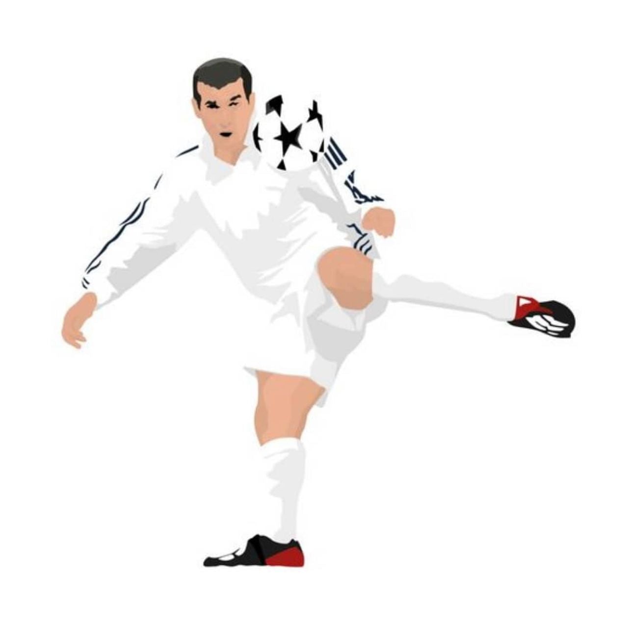 WhatsAppImage2021-09-15at8.34.42AM_a5ea5d8b-8585-455b-ac5a-df227291ceb7 | AE JERSEY Soccer player in white uniform executing a high kick with the ball near their foot.