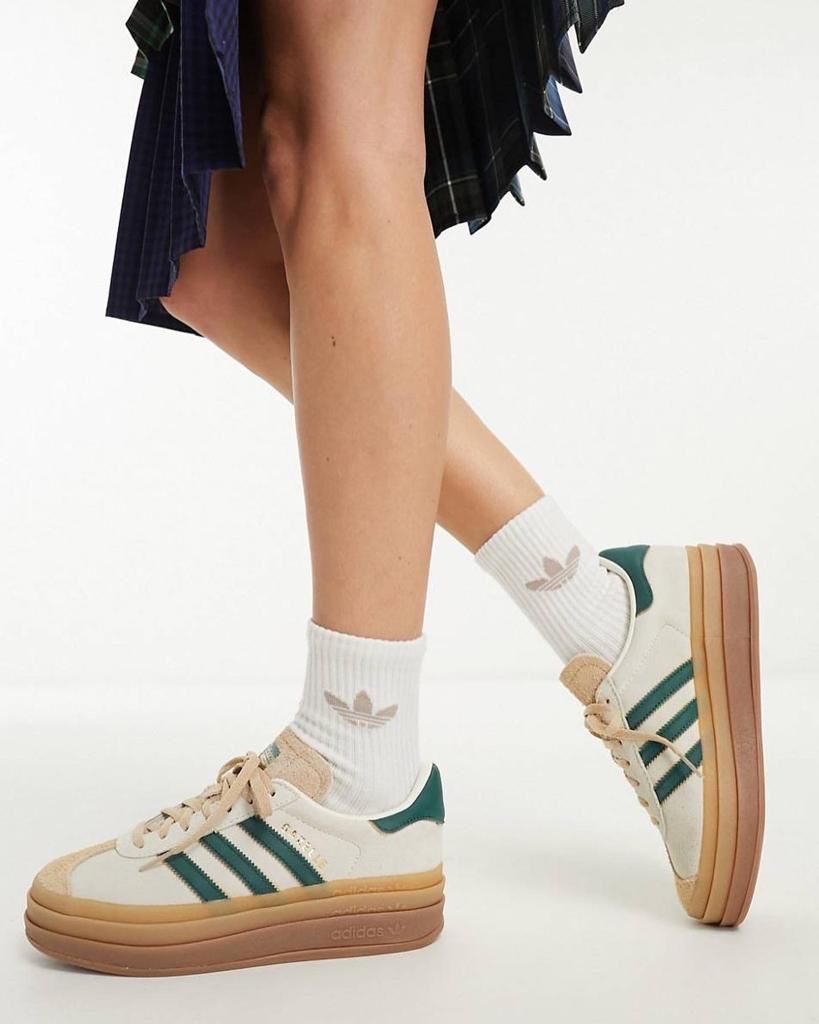 adidas-gazelle-bold-magic-beige-collegiate-green-193394 | AE JERSEY adidas Gazelle Bold Magic Beige Collegiate Green - uaessss