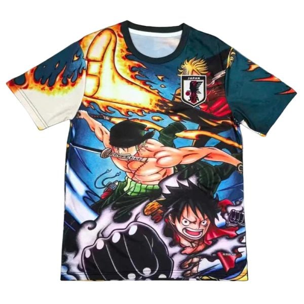 Bright anime graphic T-shirt with two muscular fighters in an action scene.