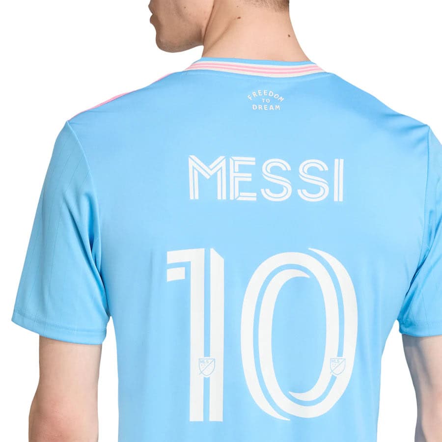 mens-adidas-originals-lionel-messi-blue-inter-miami-cf-2025-third-replica-player-jersey_ss5_p-202462205_pv-7_u-b4isz5xg1t5ncoabky8p_v-fmxv74uen9zvtmgkmxeq | AE JERSEY Back view of a light blue soccer jersey with 'MESSI' and the number '10' in white on the back.