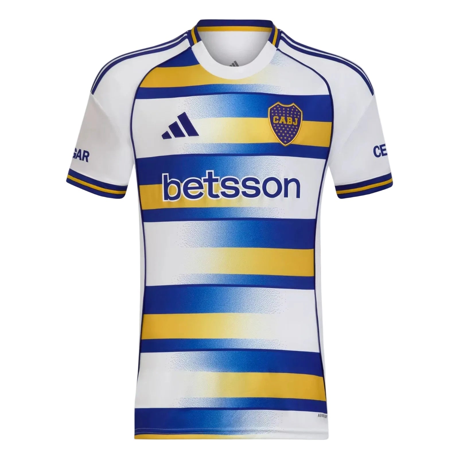 s-l1600_1_4f6b9284-323b-4e5a-915e-af4541331fdb | AE JERSEY Boca Juniors soccer jersey with blue and yellow horizontal stripes, CABJ crest, and Betsson sponsor