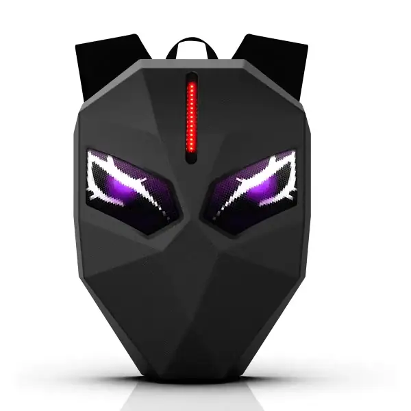 Smart LED Backpack – Hard Shell Bag with Glowing Eyes (Black)